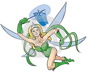 Woodland Fairy Princess Superhero Vector Cartoon