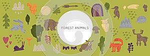 Woodland Forest Animals Vector Set
