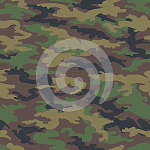 Woodland hunting camoflauge seamless pattern