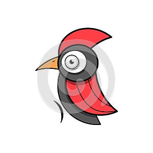 Woodpecker. Bird Animal Abstract Vector Template Zoo Wildlife Business Icon Nature Company