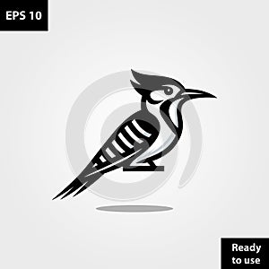 Woodpecker bird logo company vector template design ready to use easy for edit