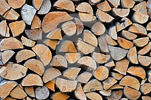 Woodpile, Chopped and stacked firewood, background