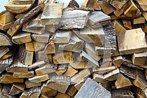 Woodpile with cut logs