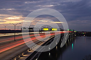 Woodrow Wilson Bridge Night Light Trails