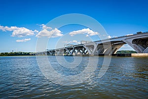 The Woodrow Wilson Bridge and Potomac River, in Alexandria, Virginia.