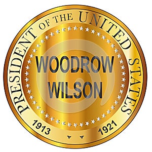 Woodrow Wilson Gold Metal Stamp