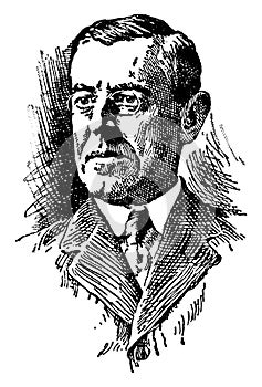 Woodrow Wilson, vintage illustration