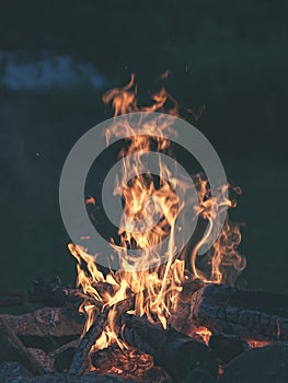 woods are burning in fireplace, warm, heat, fire - vintage film