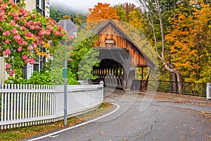 Woodstock, Vermont with Middle Covered Bridge photo