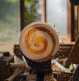 Woodturning with skilled hands