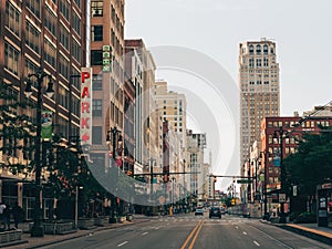 Woodward Avenue in downtown Detroit, Michigan