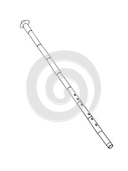Woodwinds musical instrument illustration drawing realistic and white background