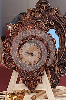 Woodwork analogue clock