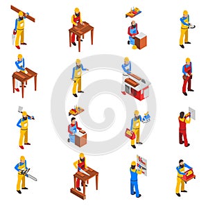 Woodwork People Icons Set