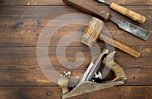 Woodwork tools on table