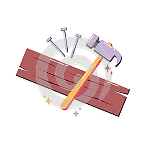 woodworker tools. carpenter symbol vector illustration