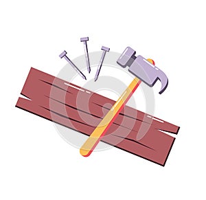 woodworker tools. carpenter symbol vector illustration