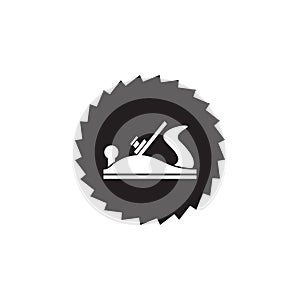 Woodworking gear logo design template vector element isolated
