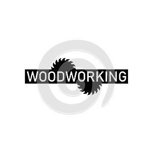 Woodworking logo. Vector for carpentry and woodwork, lumberjack, woodcraft and sawmill. Isolated clipart.