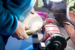 woodworking on a machine