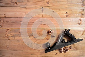 Woodworking tools - Hand plane and wood shavings
