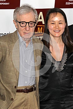 Woody Allen, Soon-Yi Previn arrives at the