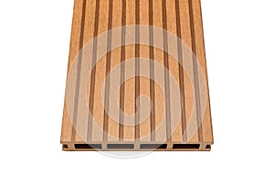 Woody composite decking board on white photo