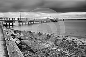 Woody Point Jetty. Black and White.