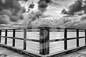 Woody Point Jetty. Black and White.