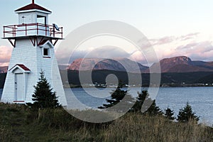 Woody Point Lighthouse, Sunset