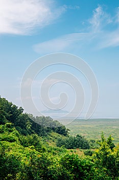 Wooeum island green nature scenery from Songsan Green City Observatory in Hwaseong, Korea