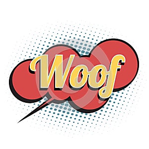 Woof comic word photo