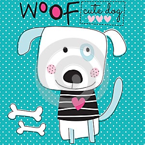 Woof cute dog vector illustration photo