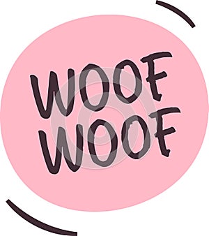 Woof Woof Lettering Badge photo