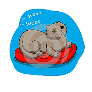Woof woof - cat cartoon