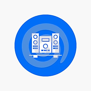 Woofer, Loud, Speaker, Music white glyph icon