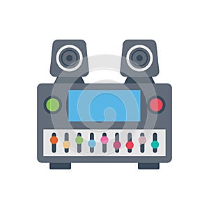 Woofer vector flat color icon
