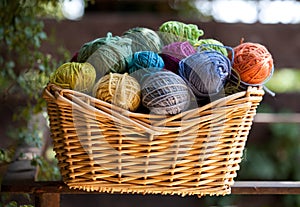 variety of wool in a basquet photo