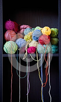 wools and yarns in different colors