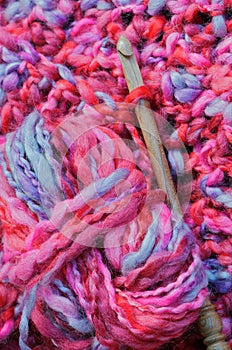 Wool ball and crochet hook