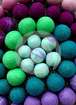 Wool balls for making beads
