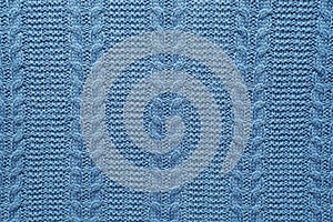 Wool fabric pattern colored in blue