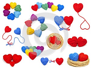 Wool hearts collection