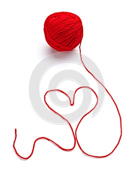 Wool knitting heart shape
