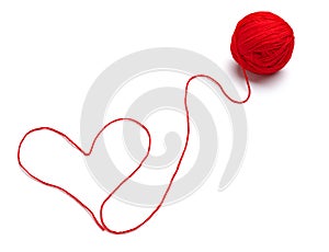 Wool knitting heart shape