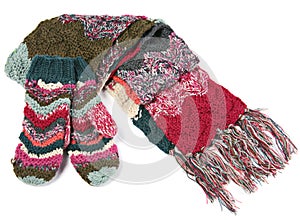 Wool scarf and mitts photo