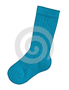 Wool sock isolated - blue