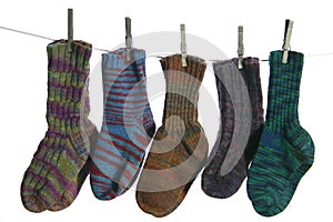Wool Socks on a Clothesline