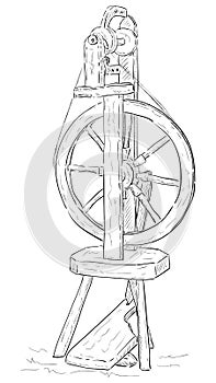 Wool spinning wheel