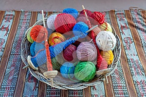 Wool yarn balls, Cusco, Peru